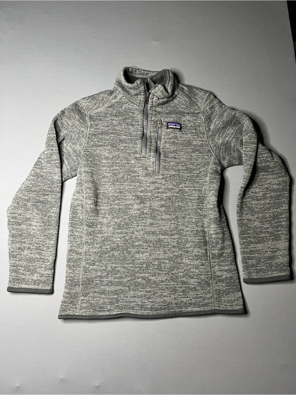 Patagonia boys Grey Heather Quarter-Zip Fleece Pullover